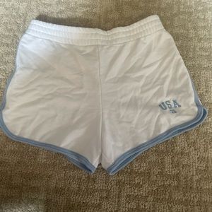 White With Blue Lines Shorts
